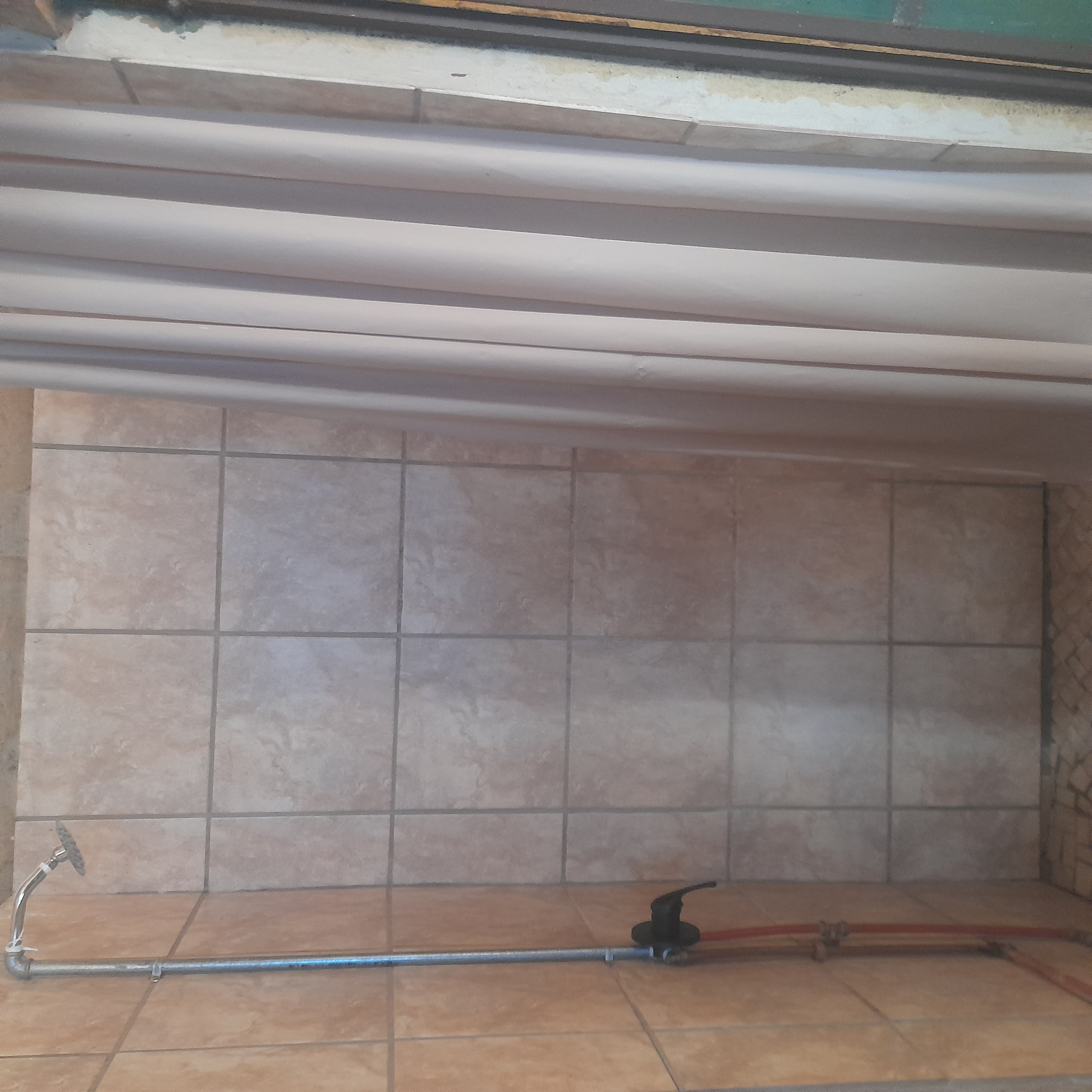 Ablution facility detail at Vaal Dam camping in August 2026